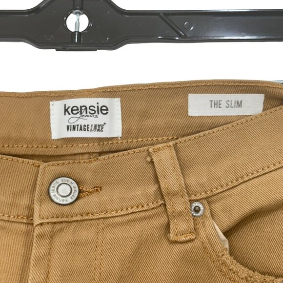 Kensie Jeans Vintage Luxe Womens Slim Fit Tan Distressed Denim Pants Size 6/28 - Picture 3 of 10